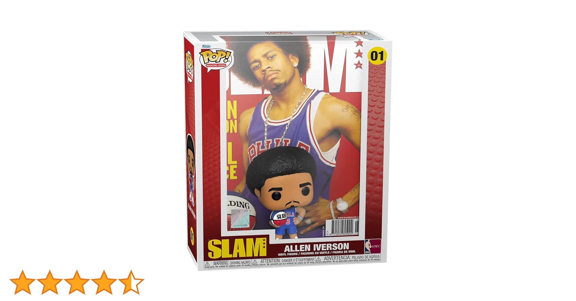 スポーツ funko pop NBA slam Funko Pop! NBA Cover: SLAM - Allen Iverson, Multicolor
